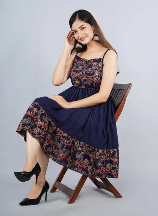 Women Ethnic Dress Blue Dresses Kurta - M
