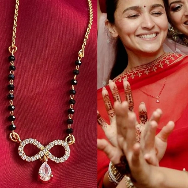 Wynona Jewellery American Diamond Short Mangalsutra Brass Mangalsutra