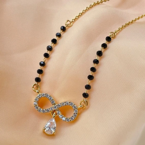 Wynona Jewellery American Diamond Short Mangalsutra Brass Mangalsutra
