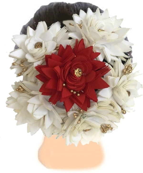 Bridal Artificial full Gajra For Women Juda Hair Bun Pack of 1 Bun(multicolor) 