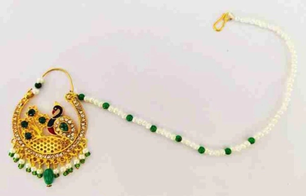 Nawab Collection Ruby Gold-plated Plated Brass Nathiya