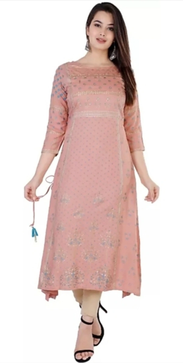 Women Embroidered Kurta (Pink) - M