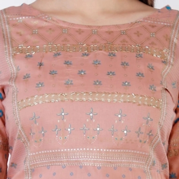 Women Embroidered Kurta (Pink) - XL