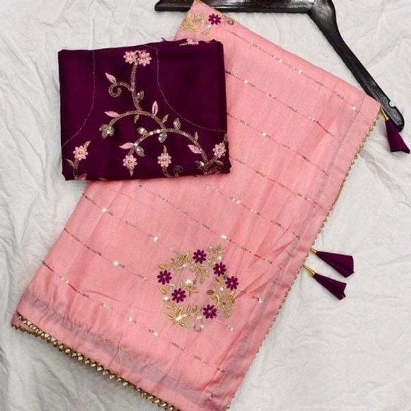 Embroidered Bollywood Silk Blend, Art Silk Saree