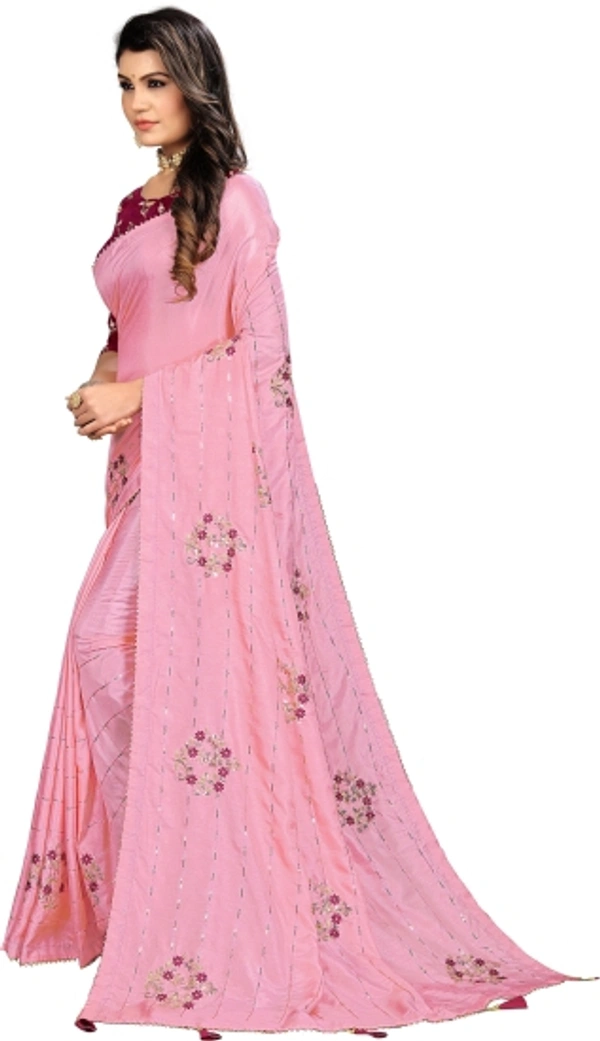 Embroidered Bollywood Silk Blend, Art Silk Saree