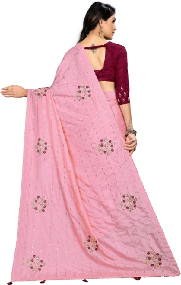 Embroidered Bollywood Silk Blend, Art Silk Saree
