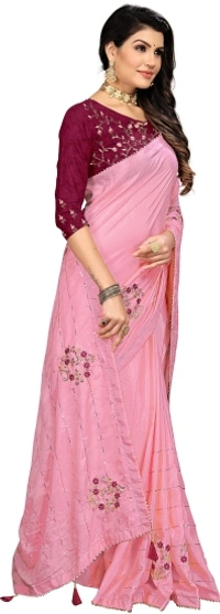 Embroidered Bollywood Silk Blend, Art Silk Saree