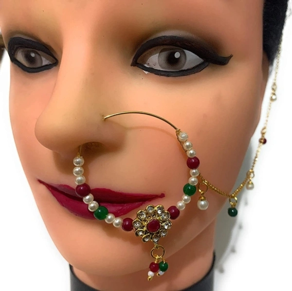 nath01-55-fool-latkan Gold-plated Plated Alloy, Brass Nathiya