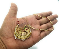 rajwadi-nath-PeacockRoya-red__ Gold-plated Plated Alloy, Brass Nathiya