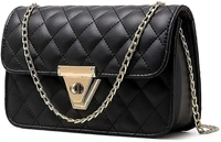 Black Sling Bag Women's Leatherette Sling Bag (Black) (Black_FGO-275)