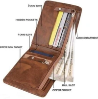 Foxy star Boys Brown Artificial Leather Wrist Wallet