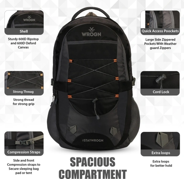 WROGN Laptop backpack spacy unisex backpack fits upto 16 Inches/college bag/school bag 55 L Backpack