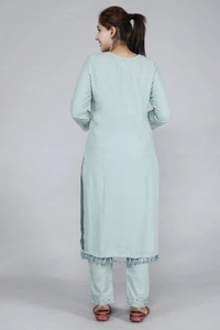 Women Kurta, Pyjama & Dupatta Set - Dark Blue, S