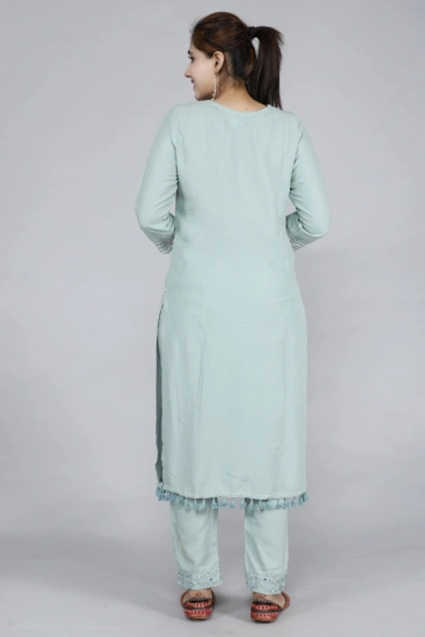 Women Kurta, Pyjama & Dupatta Set - Dark Blue, S