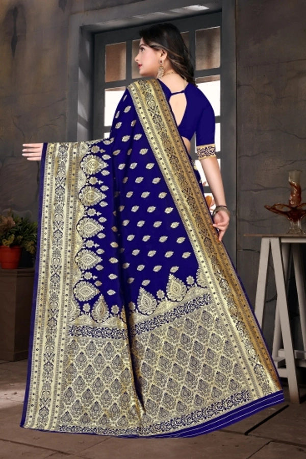 Woven Banarasi Cotton Silk Saree   - Maroon