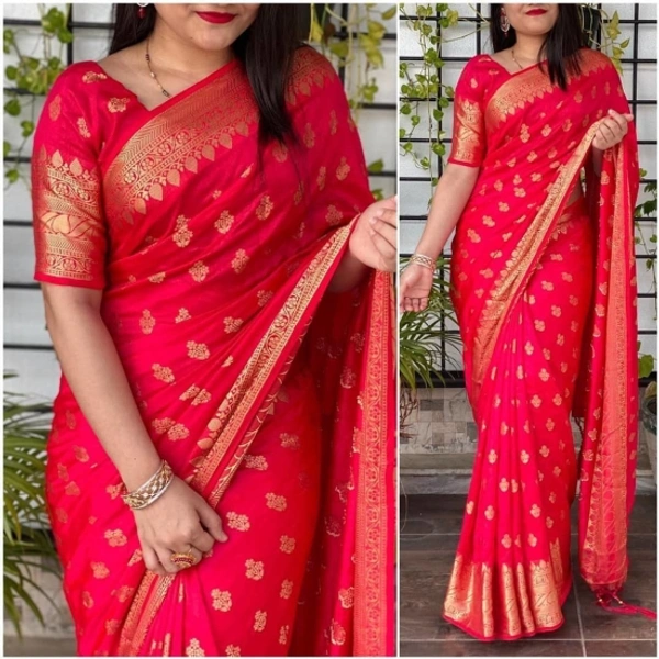 Woven Banarasi Jacquard Saree   - Gray