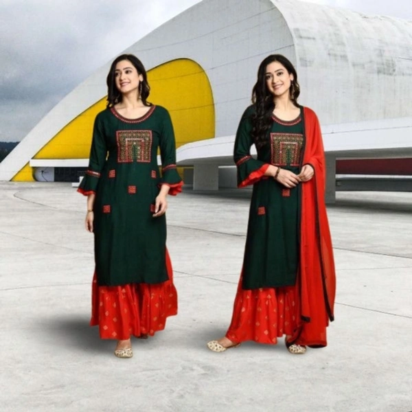 Women Kurta and Palazzo Set   - Yellow, M