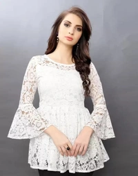 Casual Printed Women Top - White, L