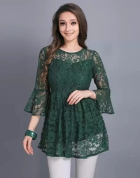 Casual Printed Women Top - Navy Blue, XL