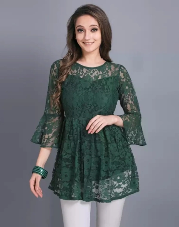 Casual Printed Women Top - Navy Blue, XL