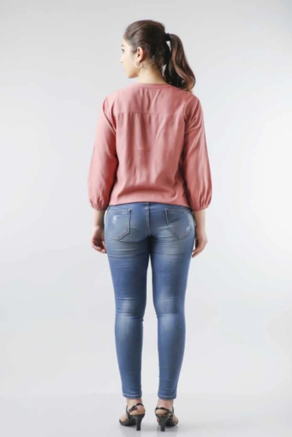 Casual Women Pink Top - Maroon, S