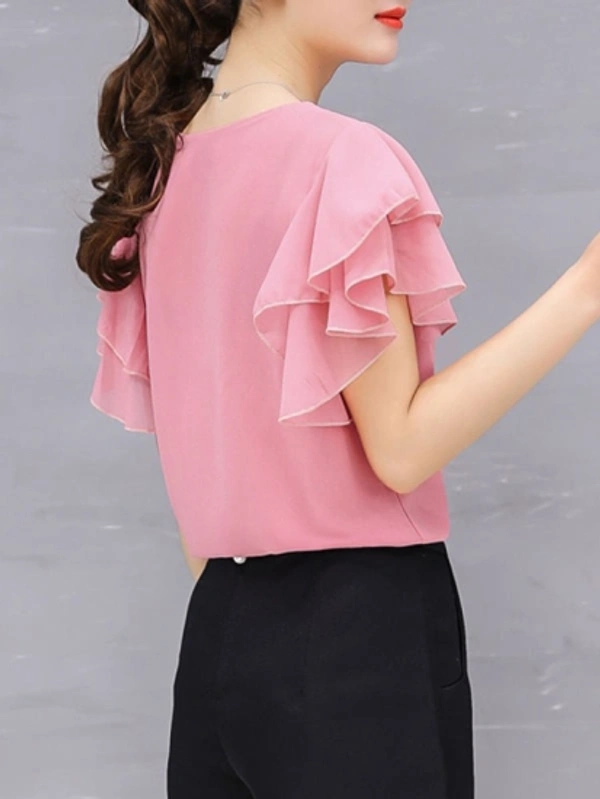 Casual Solid Women Top - Red, L