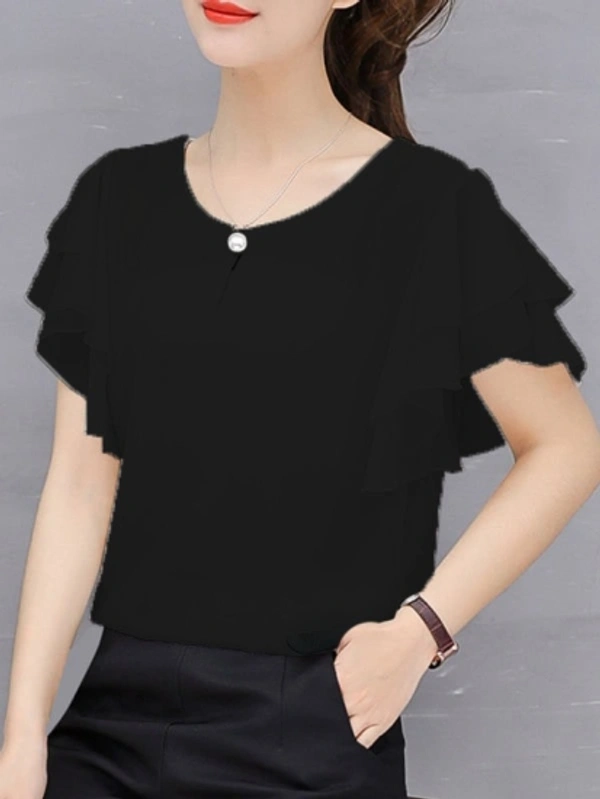 Casual Solid Women Top - Red, L