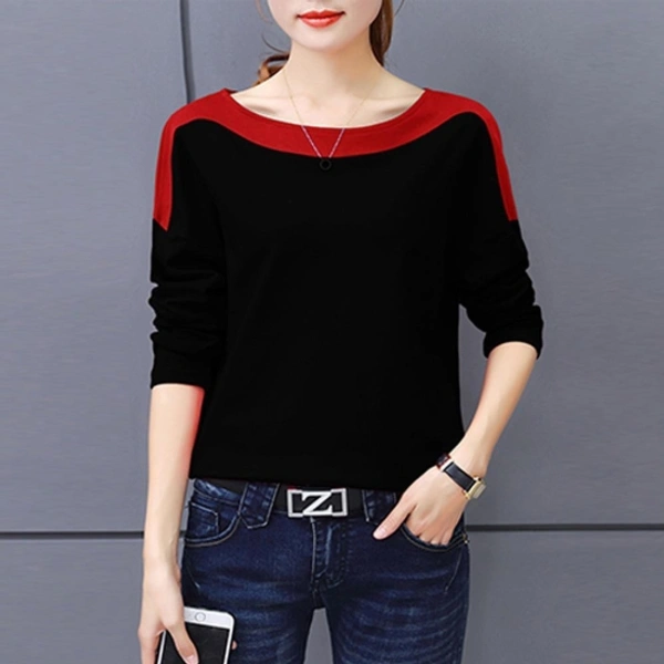 Solid Women Black T-Shirt - Black, S
