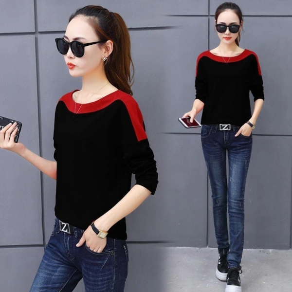 Solid Women Black T-Shirt - Black, S