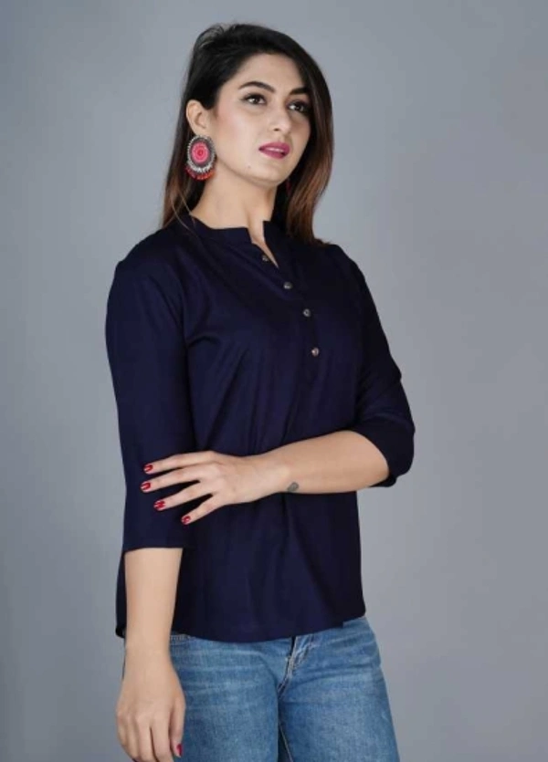 Casual Solid Women Green Top - Black, S