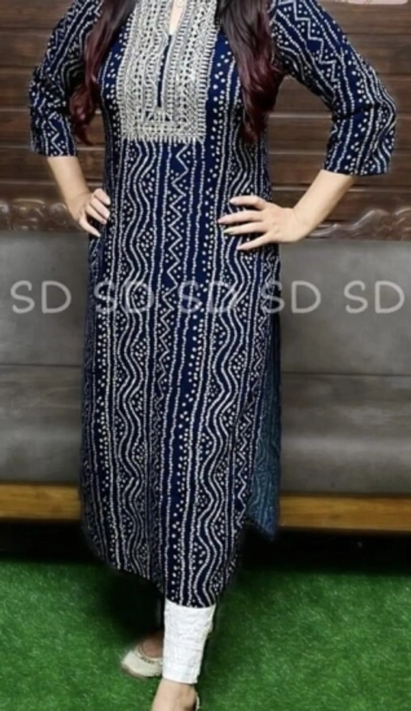 Women Bandhni Print Kurta - Red, M