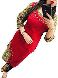 Women Floral Print Kurta - Red, M