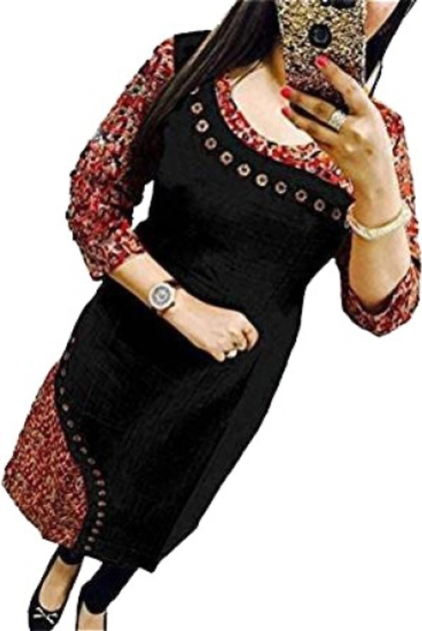 Women Floral Print Kurta - Black, M