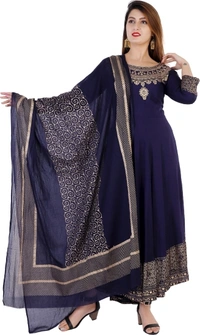 Women Kurta and Dupatta Set - Maroon, XL
