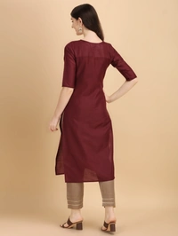 Women Kurta and Pant Set - Maroon, M