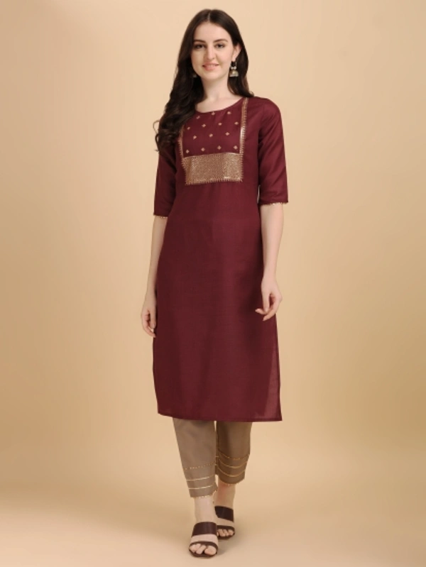 Women Kurta and Pant Set - Mustard, M