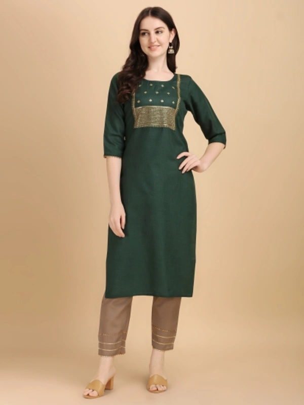 Women Kurta and Pant Set - Mustard, M