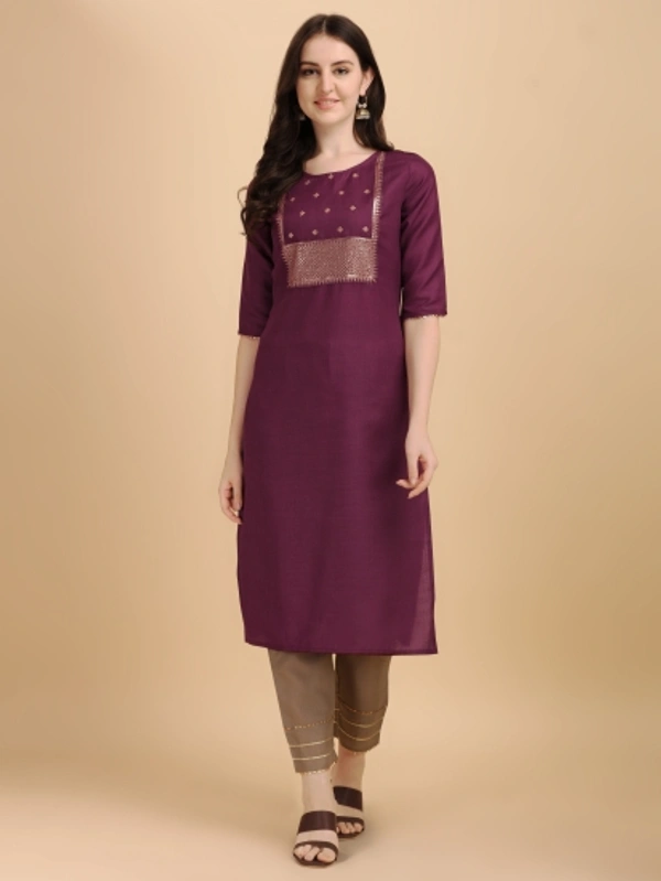 Women Kurta and Pant Set - Maroon, XL