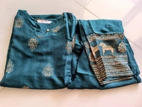 Women Kurta and Pant Set - L, Green