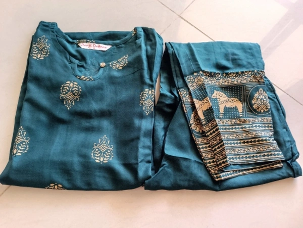 Women Kurta and Pant Set - L, Green