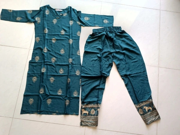 Women Kurta and Pant Set - L, Green