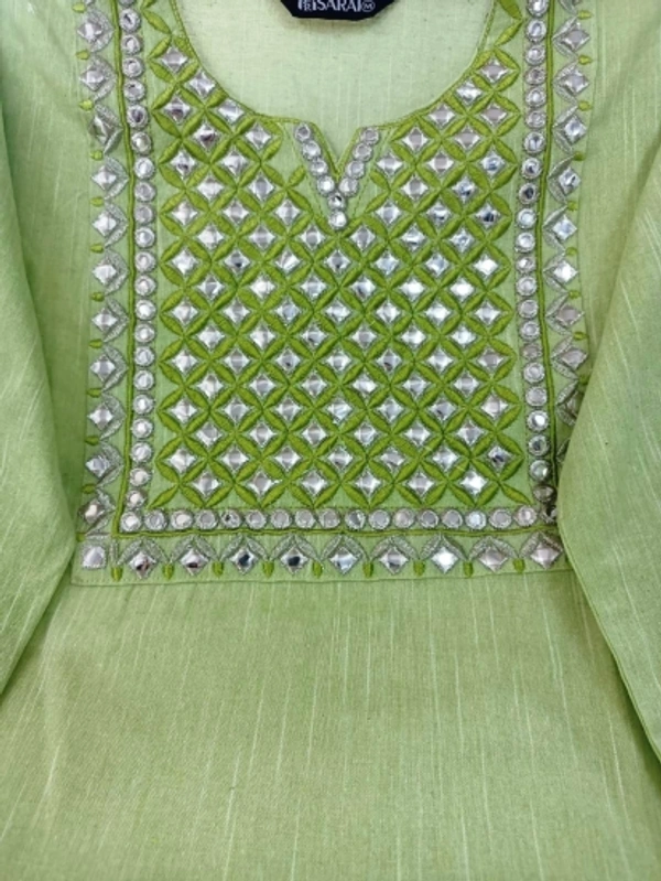 Women Kurta and Pant Set - Green, M