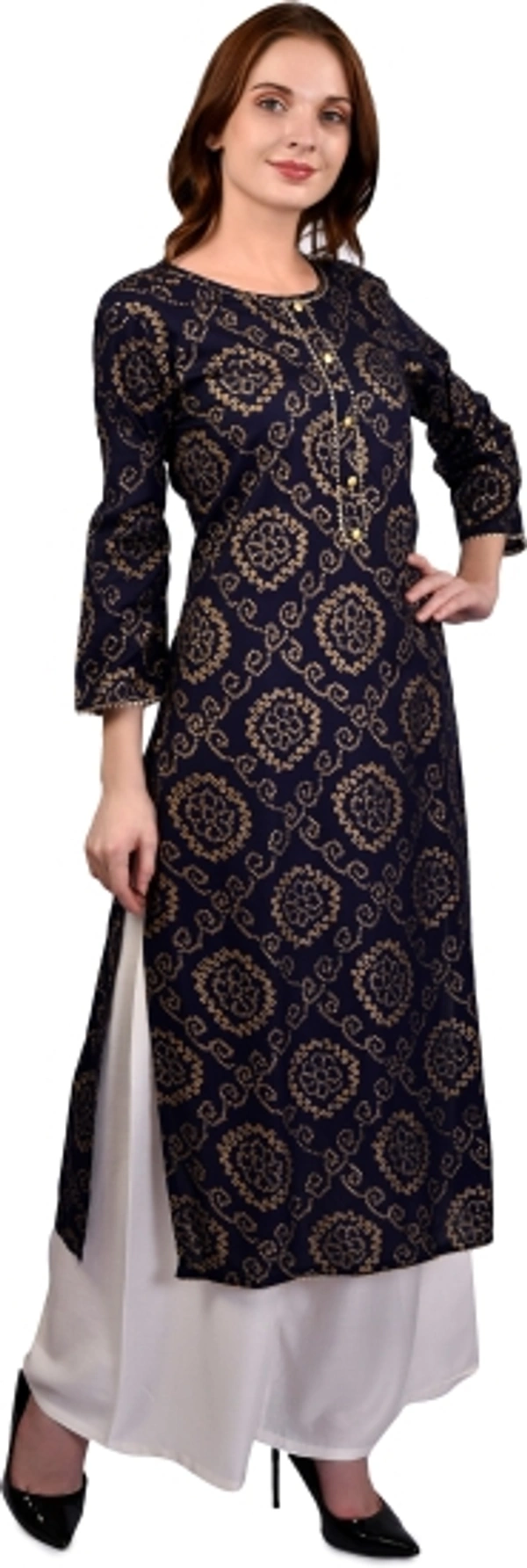 JAIPUR TRANDSSS Women Bandhani Straight Kurta - M