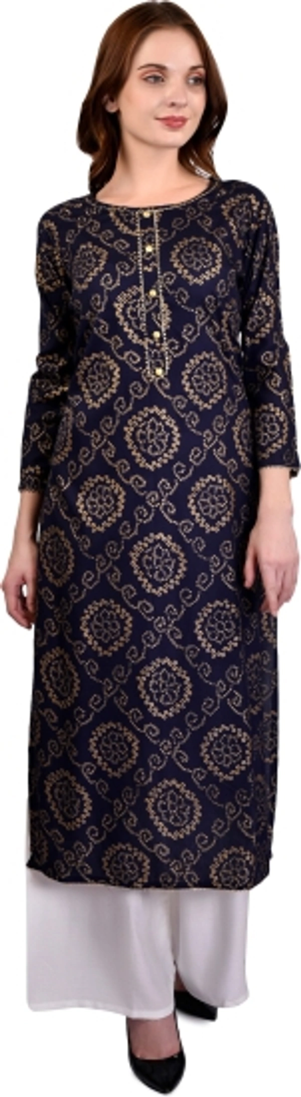 JAIPUR TRANDSSS Women Bandhani Straight Kurta - M