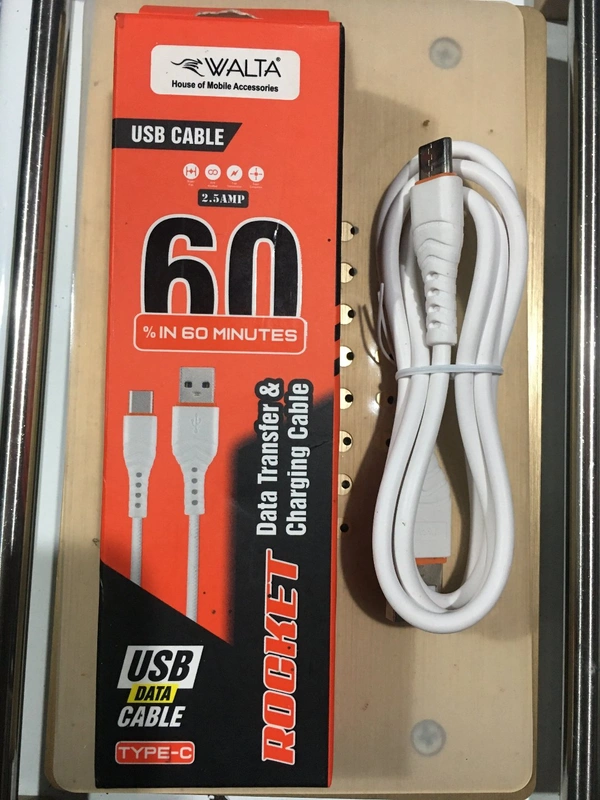 WALTA ROCkET USB Cable 2.5Amp - White, IN-60