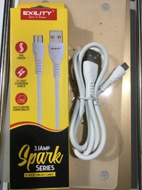 EXILITY TPE CRACK USB Cable 3.1 Amp india - White, E-1000