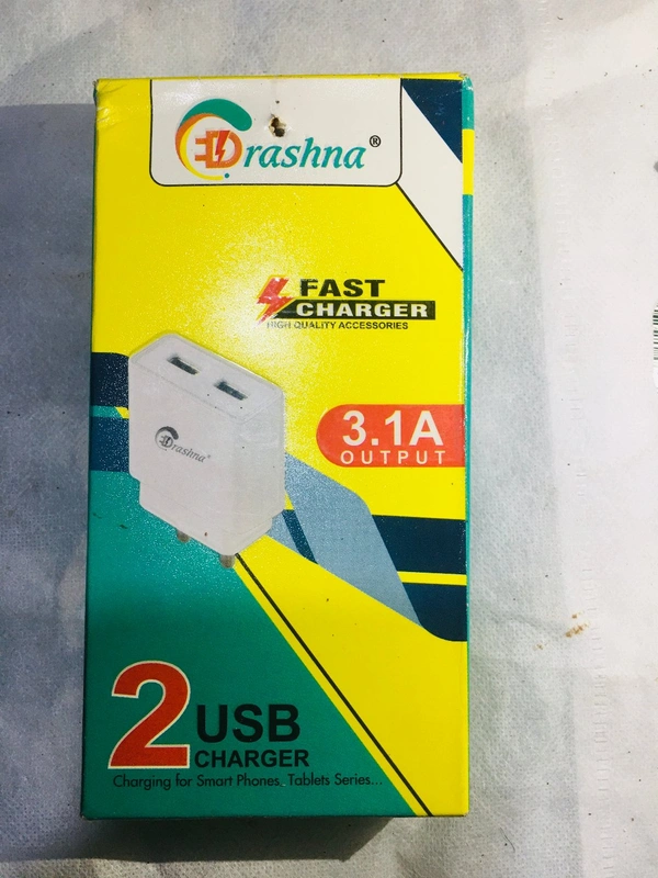 Drashna Charger 3.1Amp USB - White, DR-101