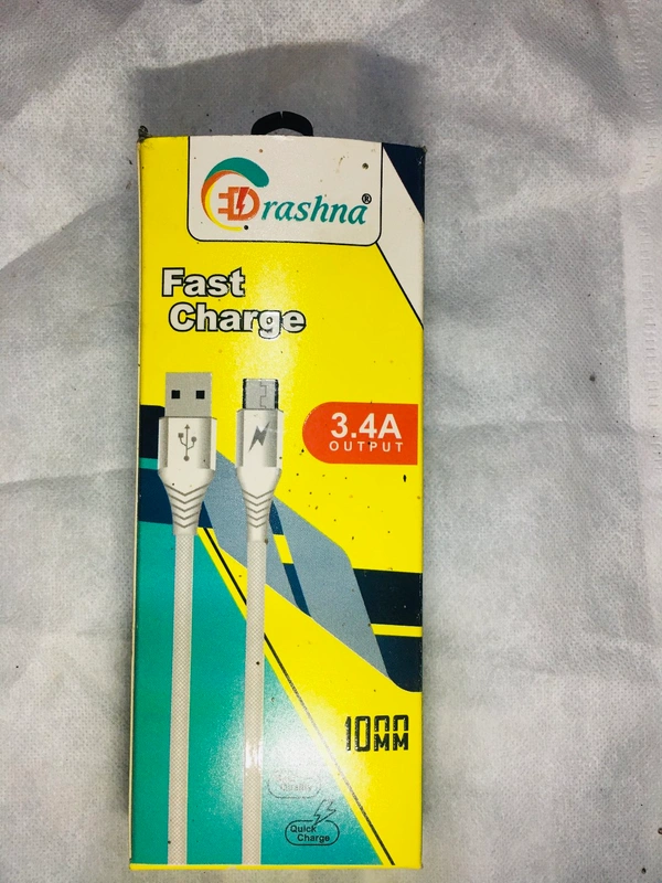 Drashna 3.4 Amp USB Data Cable - White, DR-127