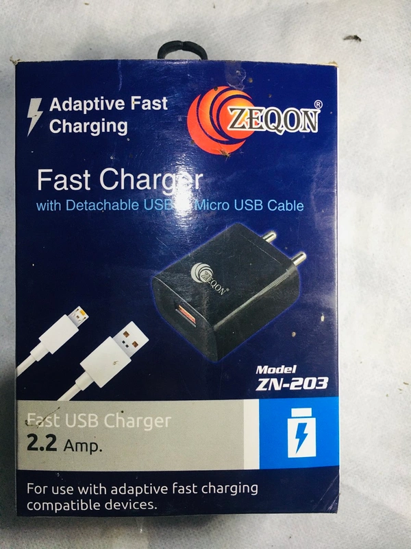 ZEQON 2.2Amp FAST Charger USB - Black, ZN-203