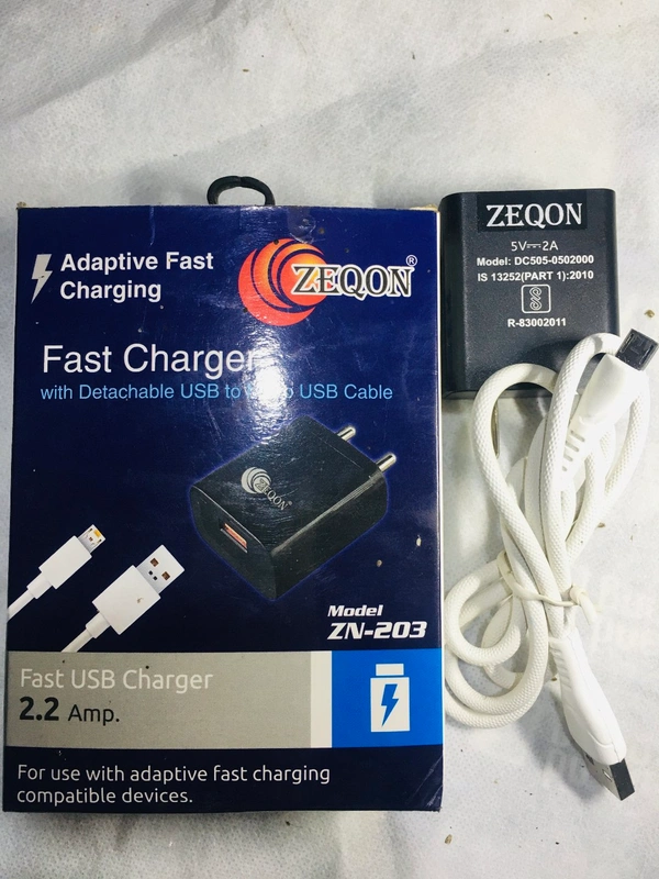 ZEQON 2.2Amp FAST Charger USB - Black, ZN-203